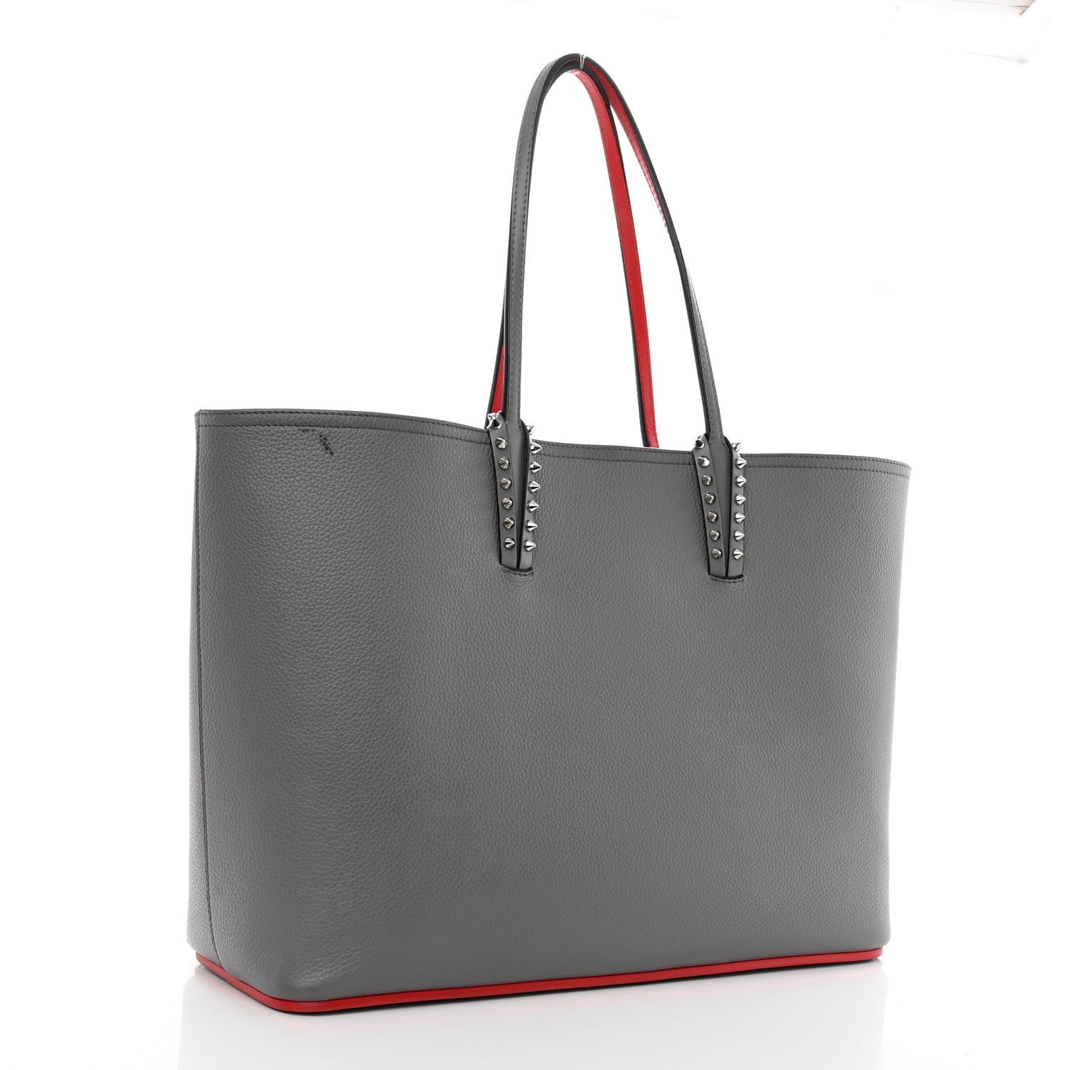Christian Louboutin Calfskin Spikes East West Cabata Tote Kraft Red 4 of 12