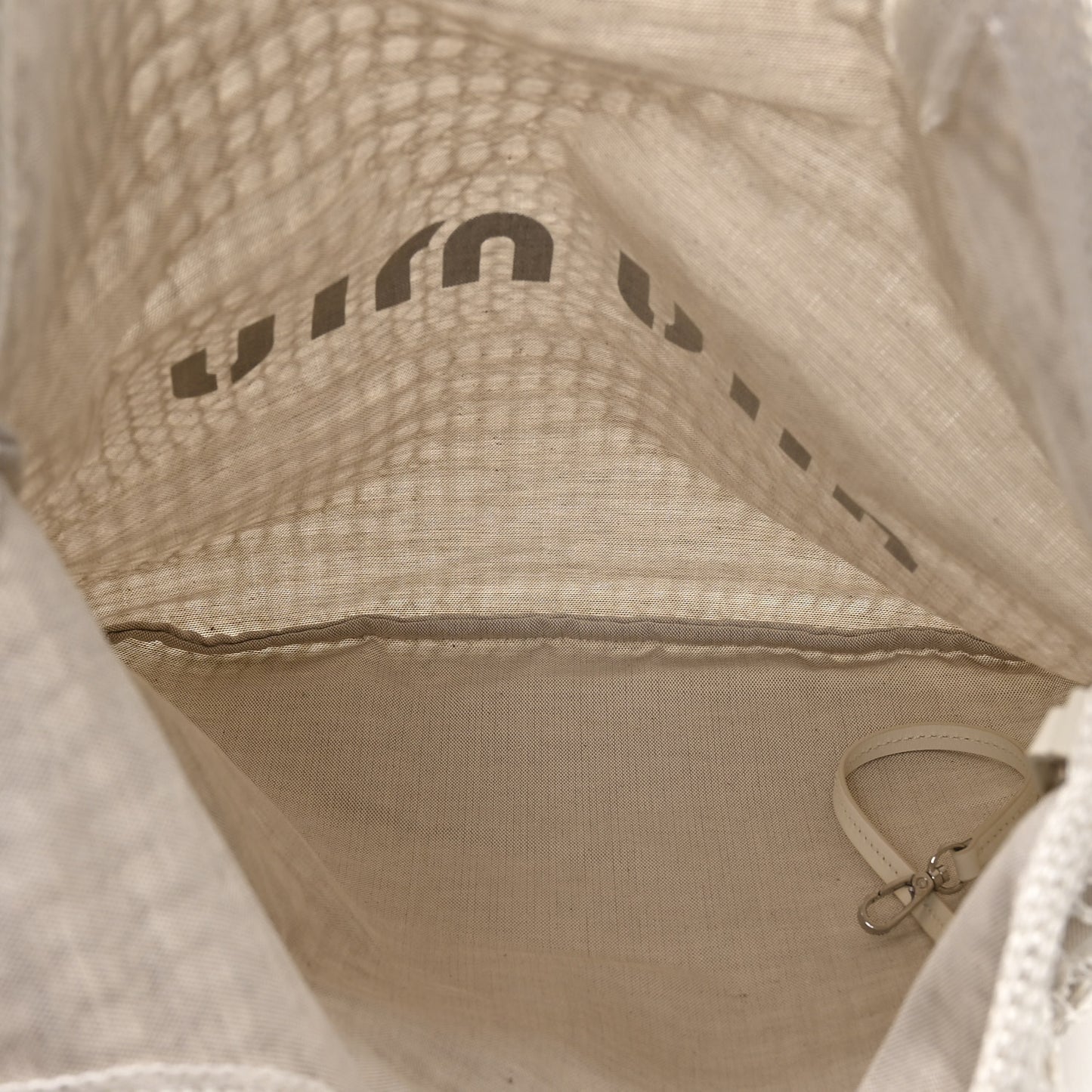 Raffia Effect Linen Logo Ivy Bag White