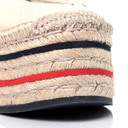 Gucci Canvas Logo Lace-Up Platform Espadrilles 40.5 Greggio Grege 10 of 16