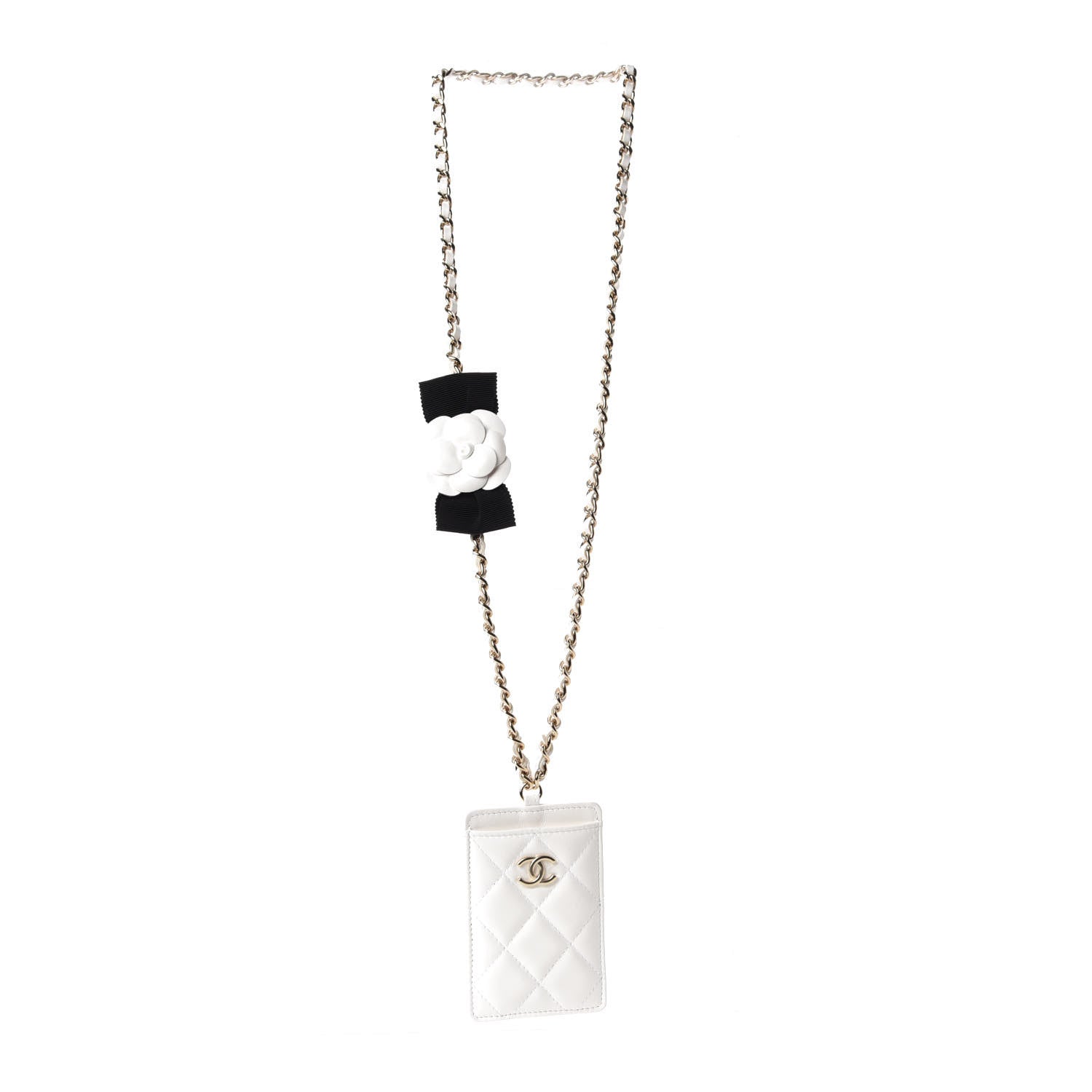 Chanel Lambskin Quilted My Chanel Lady Card Holder On Chain White 4 of 11