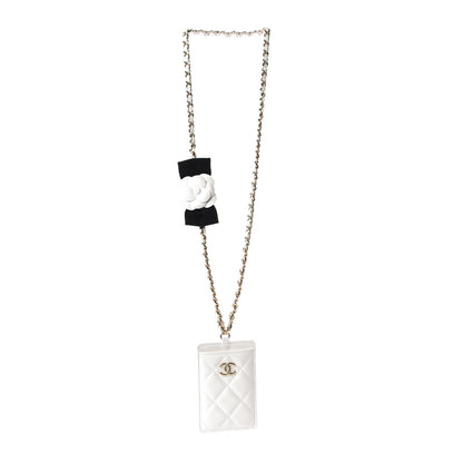 Chanel Lambskin Quilted My Chanel Lady Card Holder On Chain White 4 of 11