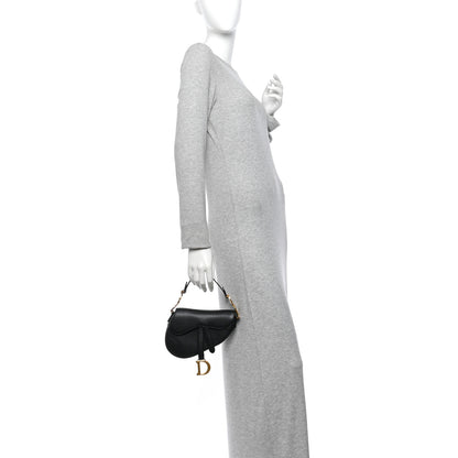 Christian Dior Grained Calfskin Mini Saddle Bag Black 2 of 11