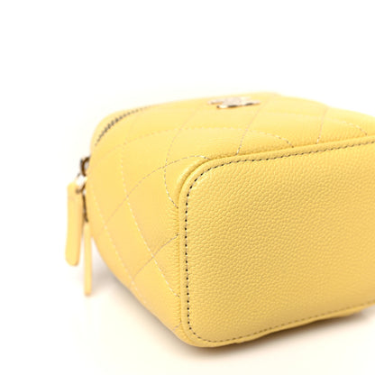 Chanel Caviar Quilted Tiny CC Mini Vanity Case With Chain Yellow 8 of 9