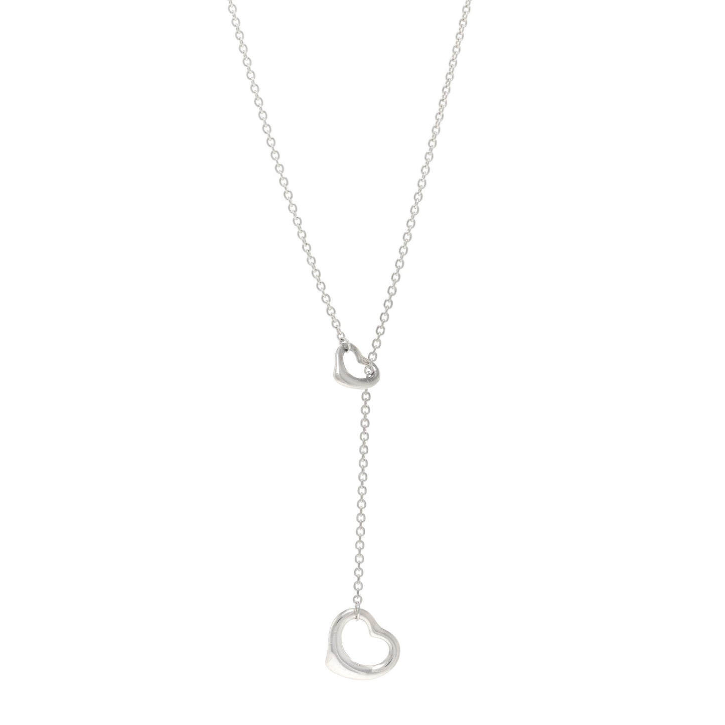 Sterling Silver Elsa Peretti Open Heart Lariat Necklace