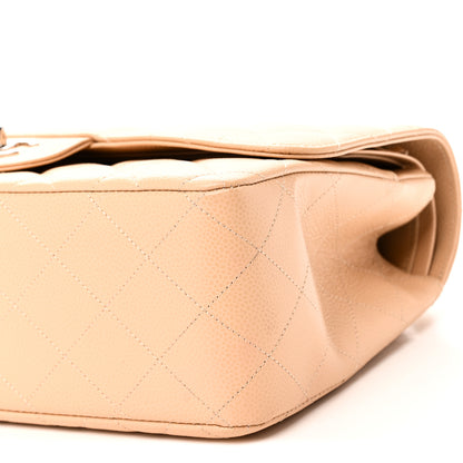 Chanel Caviar Quilted Jumbo Double Flap Beige 10 of 11