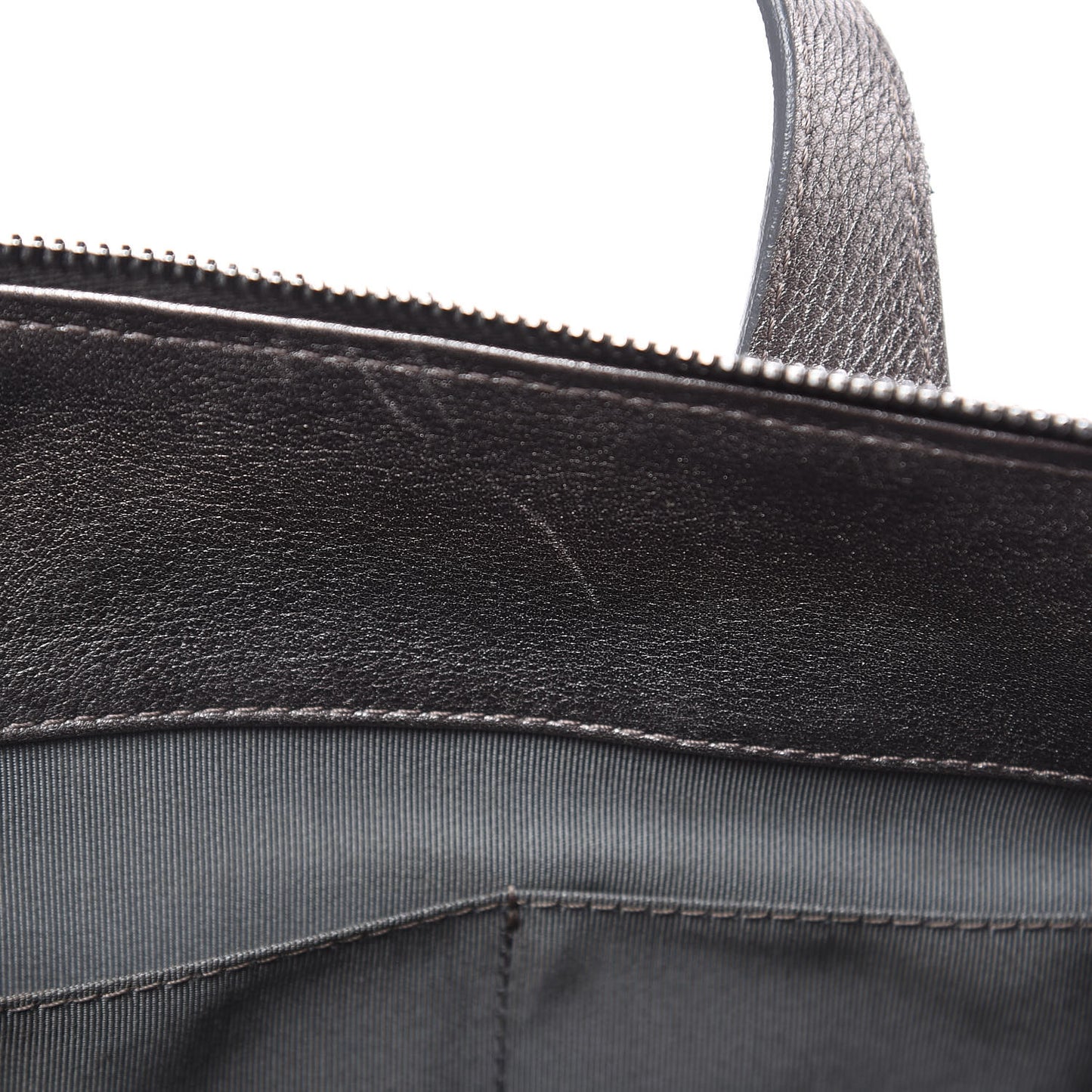 Metallic Grained Calfskin Quilted Large Casual Pocket Bowling Bag Silver