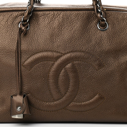 Chanel Metallic Deerskin Large Luxe Ligne Bowler Bronze 7 of 10