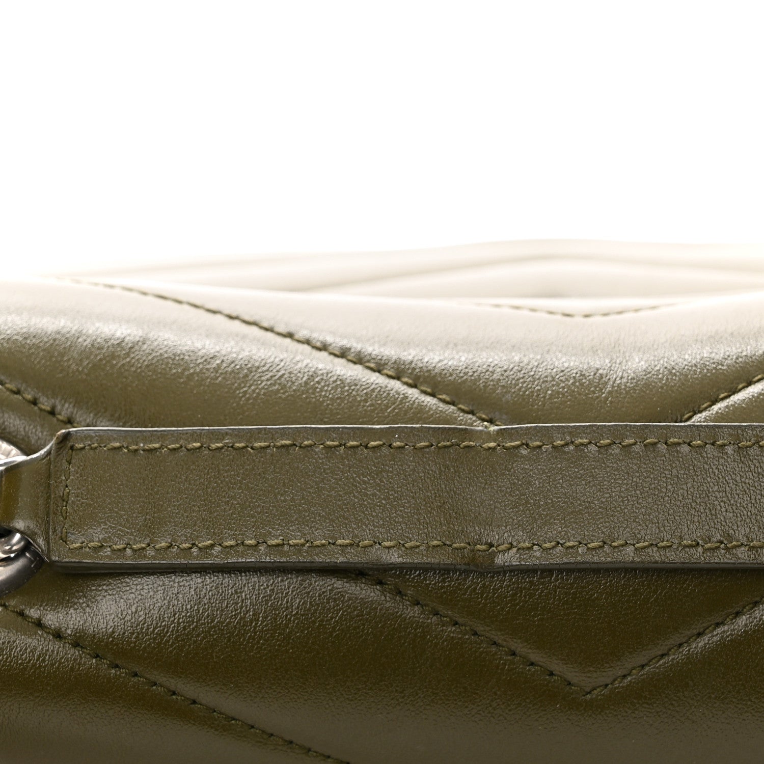 Saint Laurent Calfskin Y Quilted Monogram Medium Loulou Chain Satchel Military Olive 14 of 14