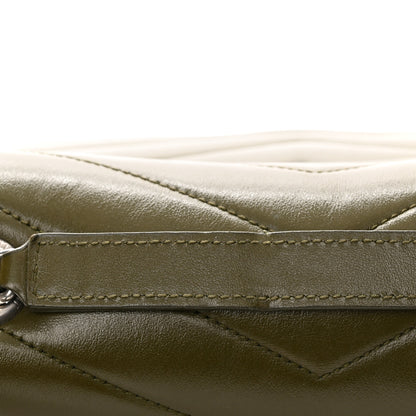 Saint Laurent Calfskin Y Quilted Monogram Medium Loulou Chain Satchel Military Olive 14 of 14