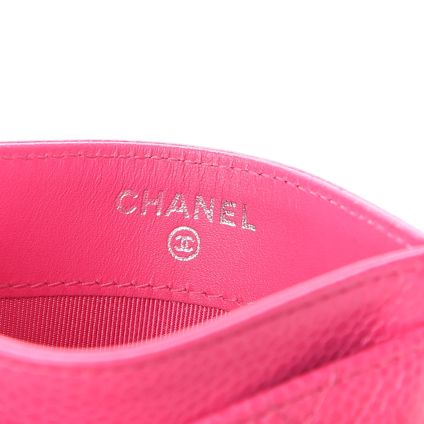 Caviar Quilted Card Holder Pink