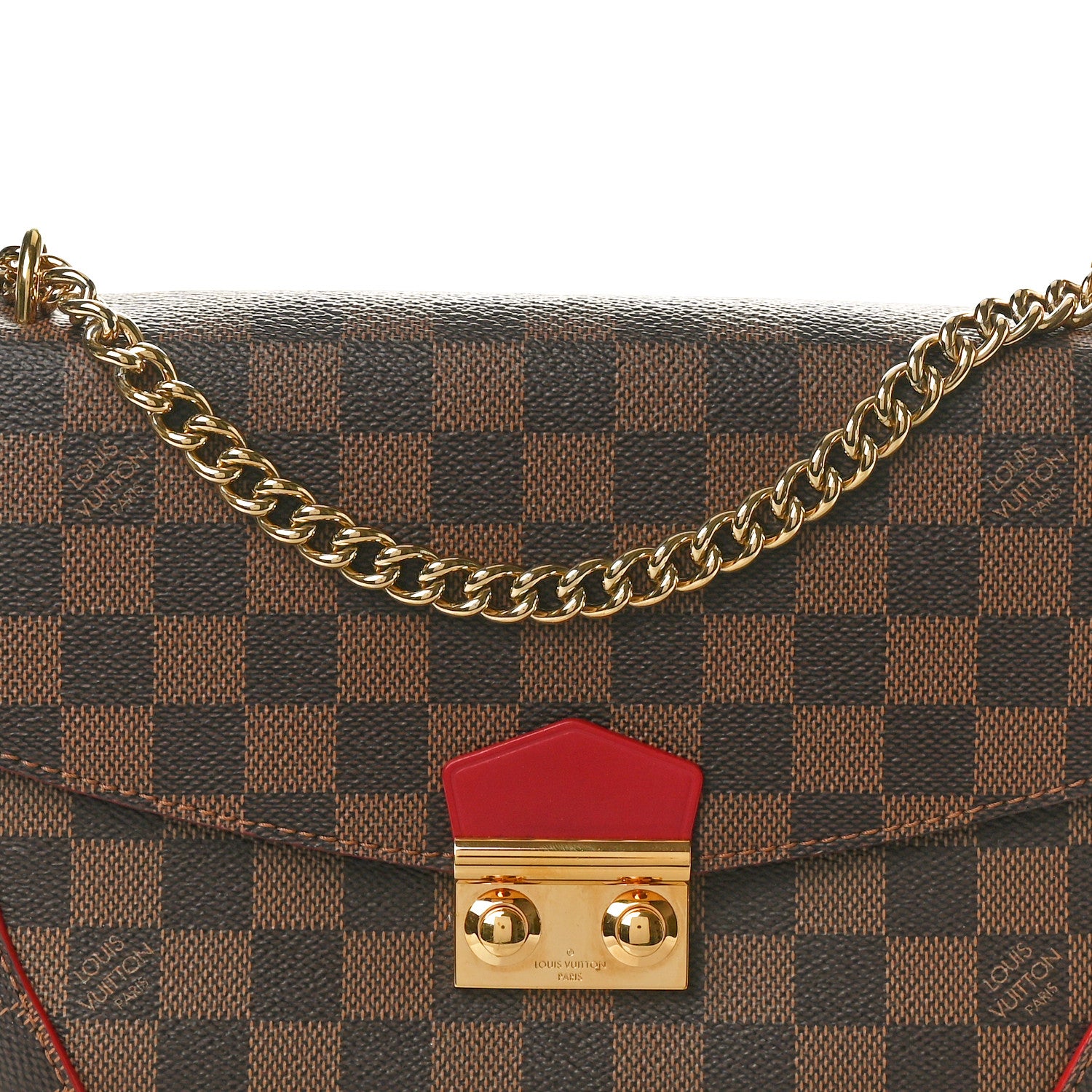 Louis Vuitton Damier Ebene Caissa Clutch Cherry 7 of 9