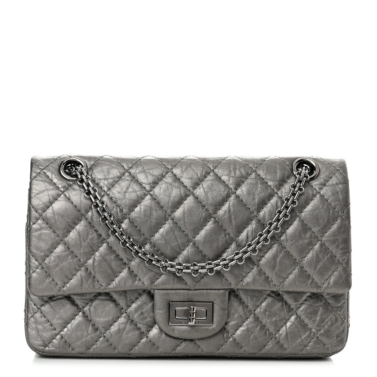 Chanel Metallic Aged Calfskin 2.55 Reissue 225 Flap Silver 1 of 10