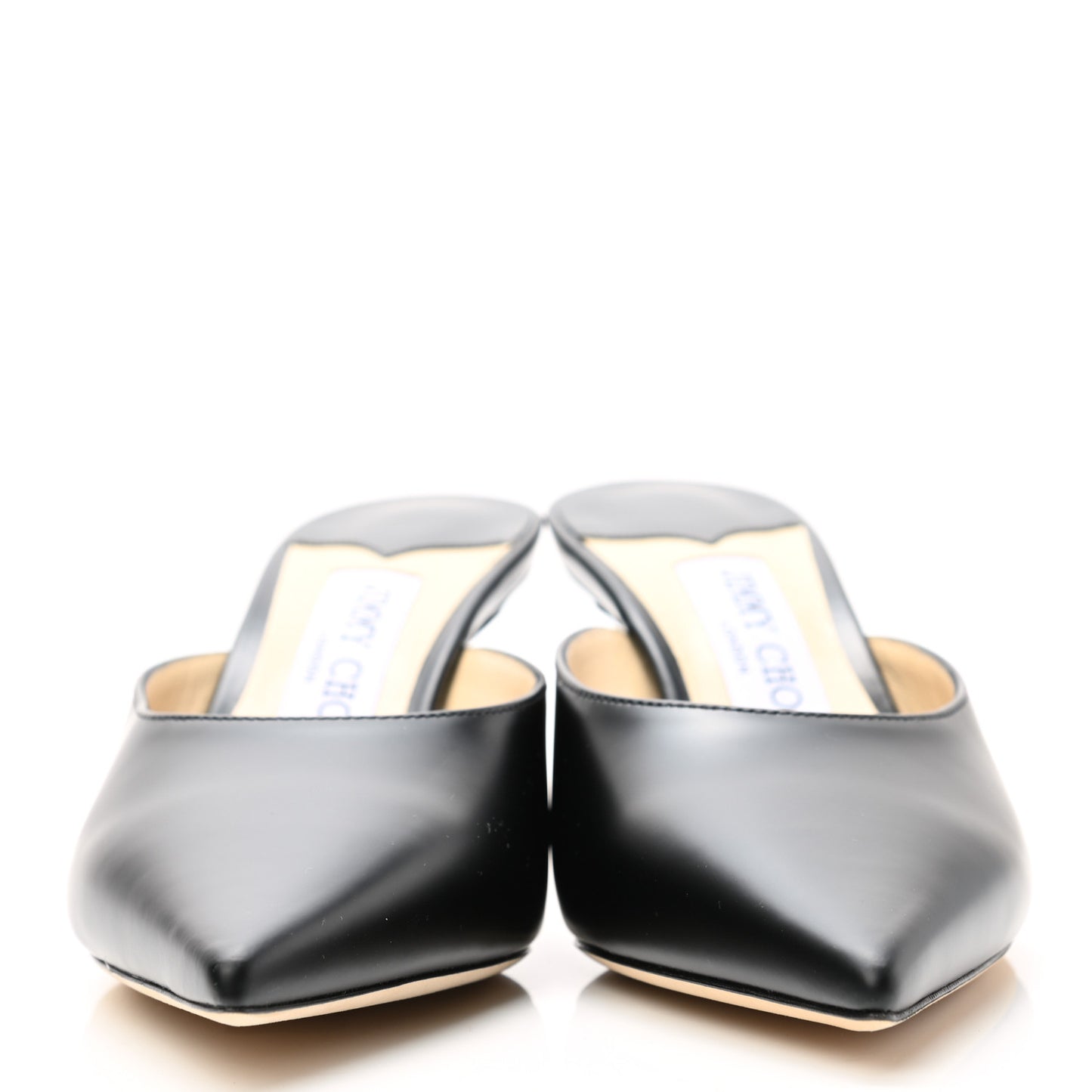 Liquid Calfskin Rav 65 Pointed Toe Mule Pumps 37 Black