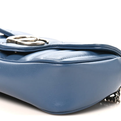 Gucci Calfskin Matelasse Aria Super Mini GG Marmont Shoulder Bag Clear Blue 10 of 10