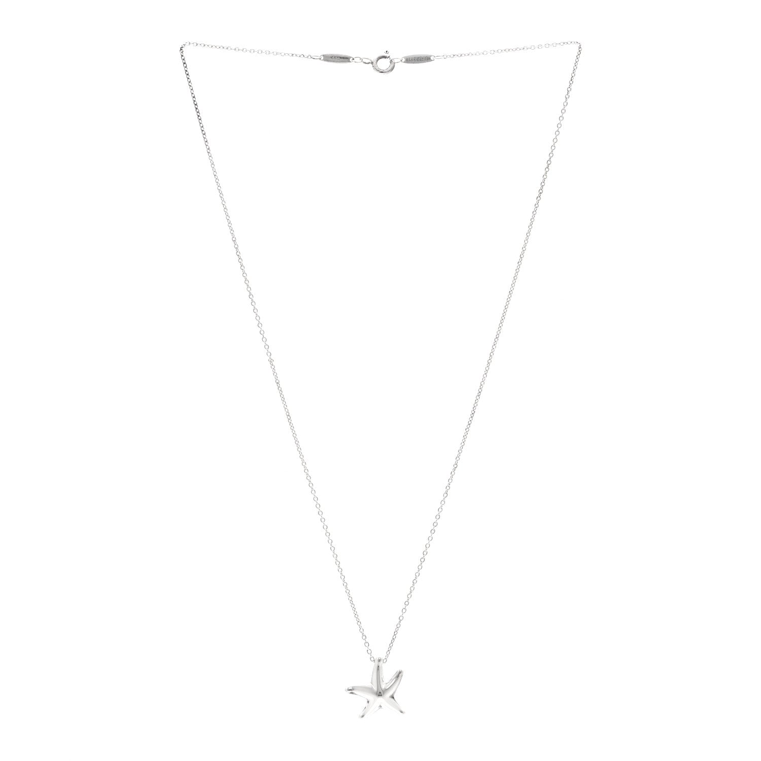Tiffany Sterling Silver 15mm Elsa Peretti Starfish Pendant Necklace 3 of 5