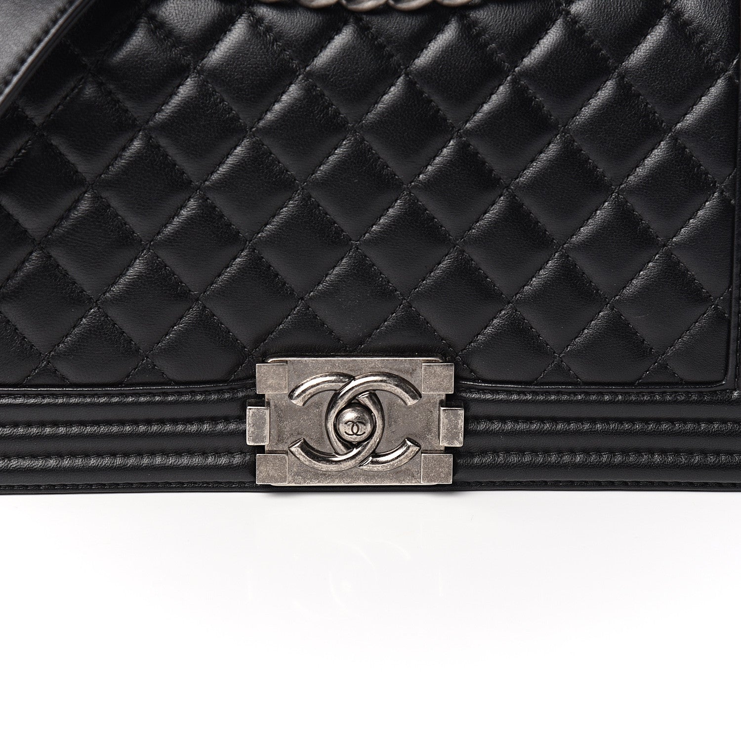 Chanel Lambskin Quilted Medium Boy Flap Black 9 of 10