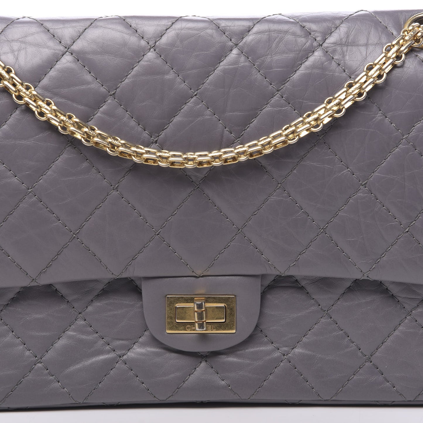 Aged Calfskin Quilted 2.55 Reissue 226 Flap Grey