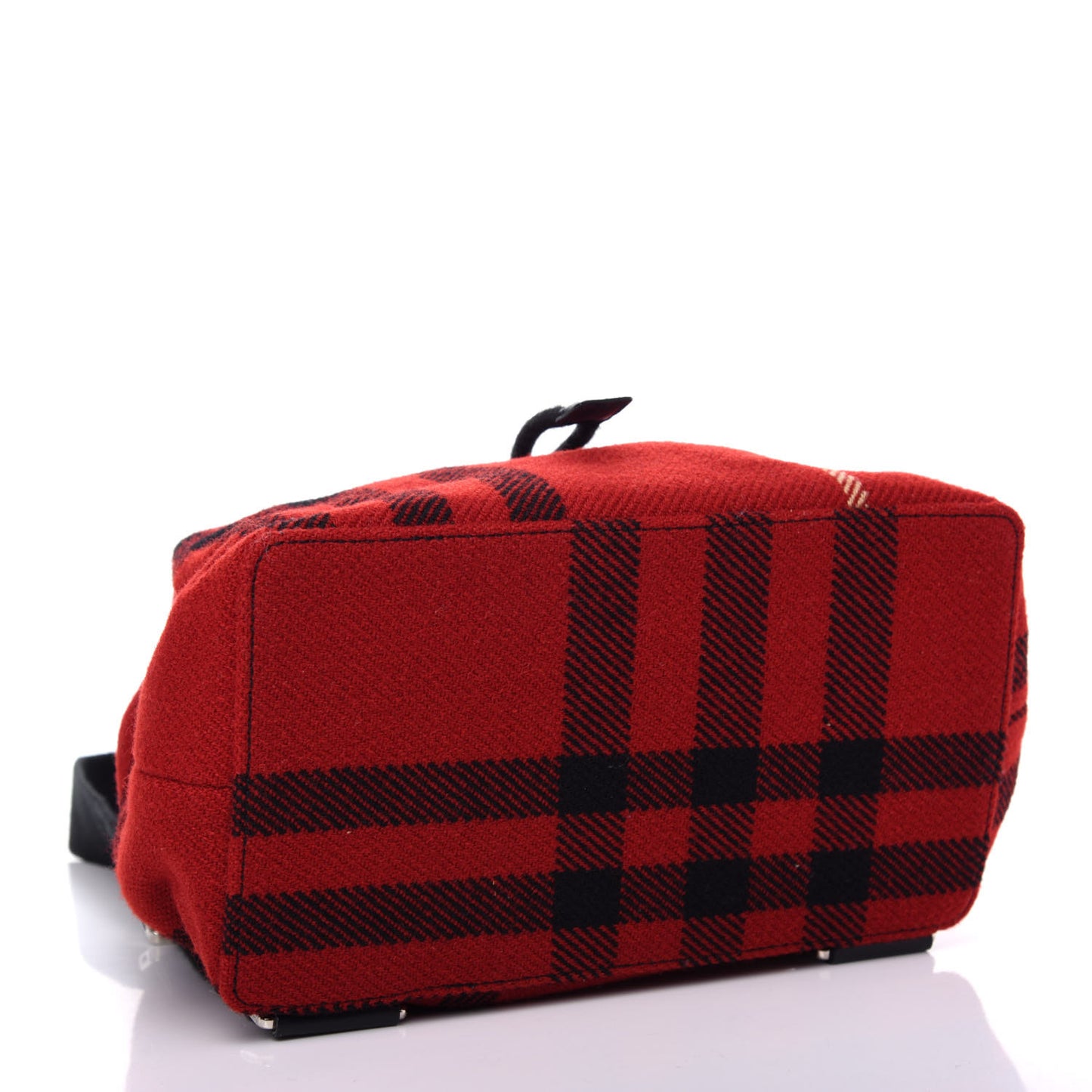 Wool Plaid Check Backpack Red