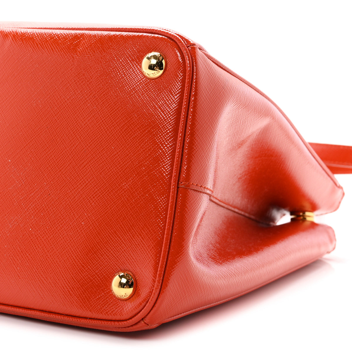 Saffiano Vernice Medium Galleria Double Zip Tote Arancio