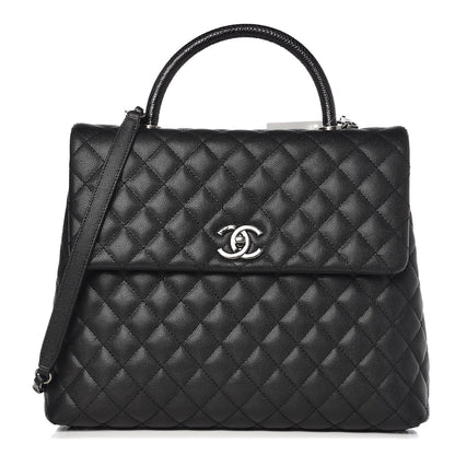 Chanel Caviar Lizard Quilted Large Coco Handle Flap Black 1 of 8
