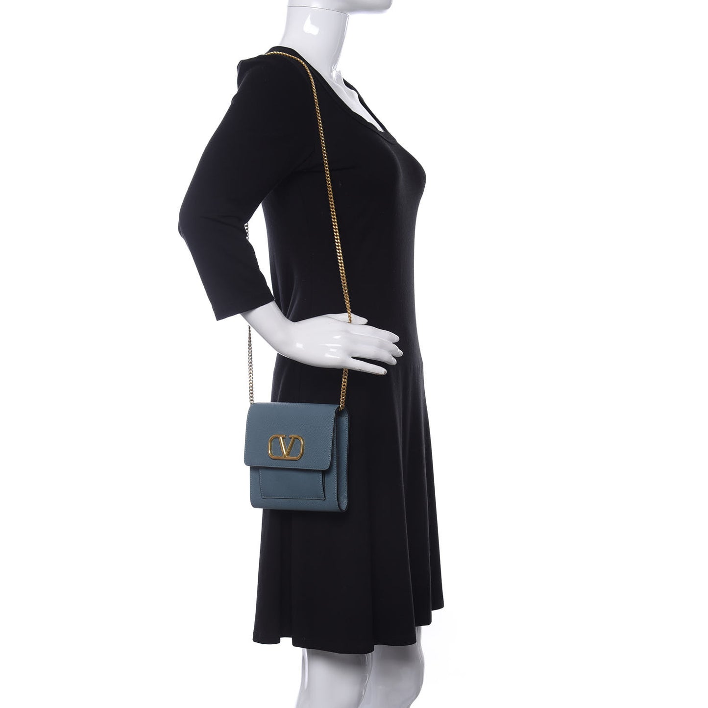 Grainy Calfskin VLogo Crossbody Bag Amadeus