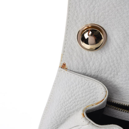 Gucci Pebbled Calfskin Web Blondie Flap White 10 of 23