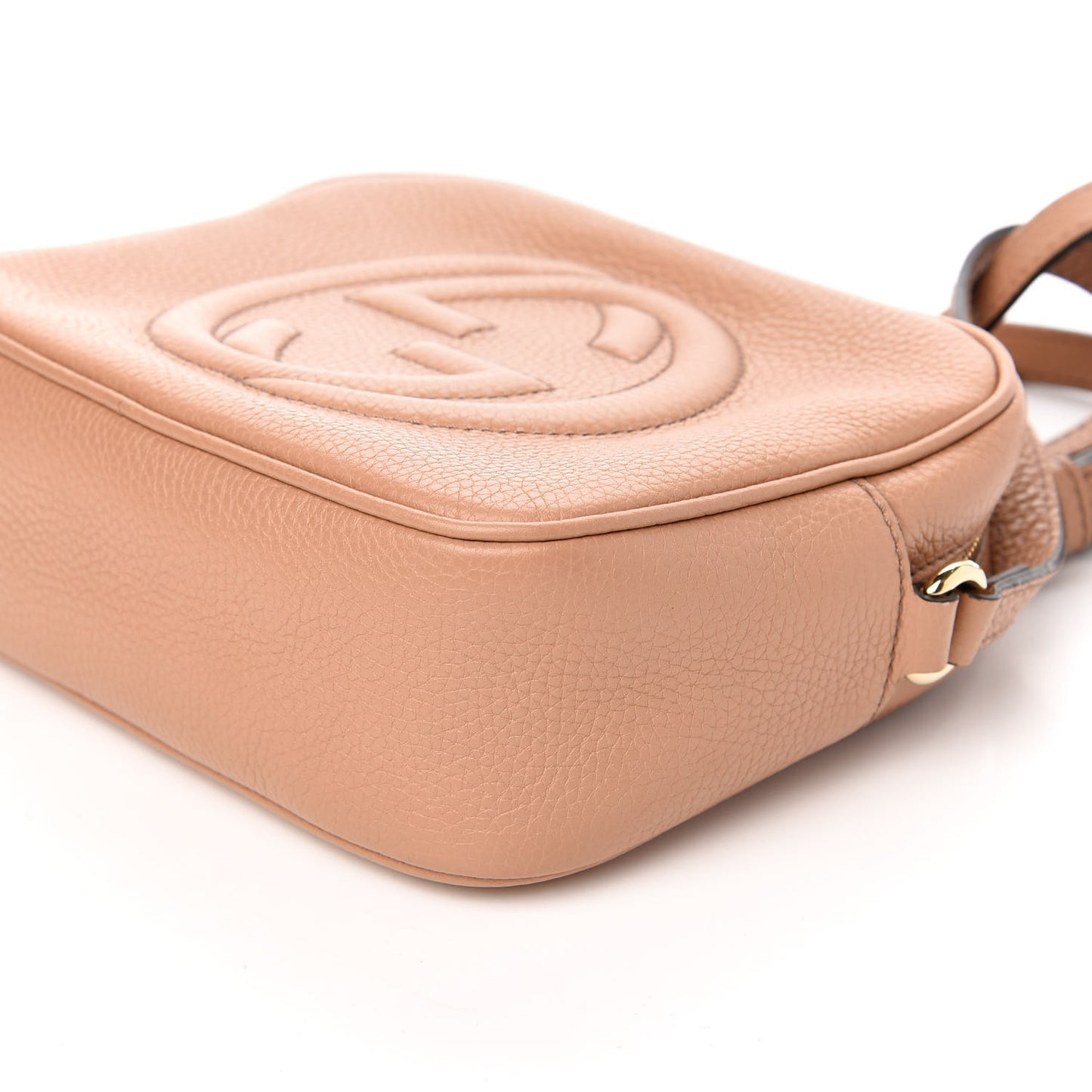 Pebbled Calfskin Small Soho Disco Bag Camelia