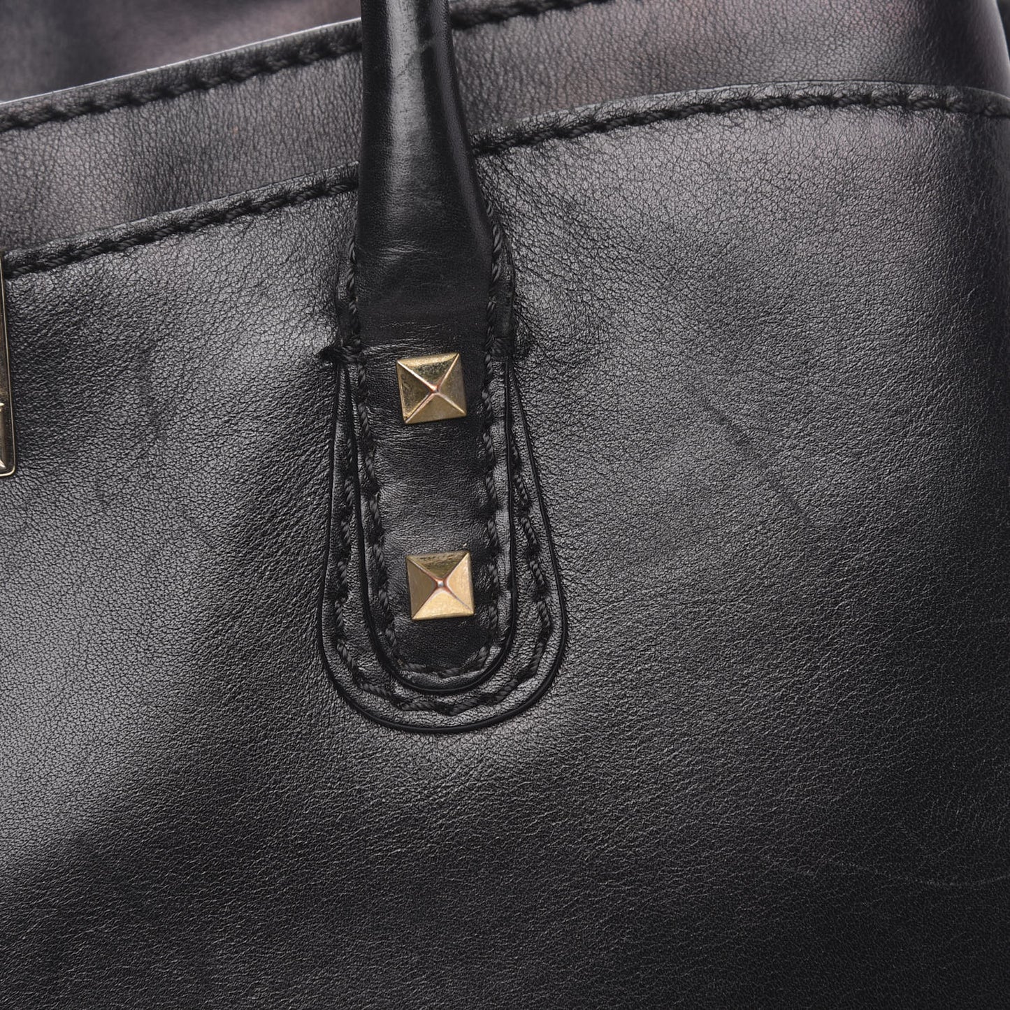 Vitello Rockstud Accordion Satchel Black