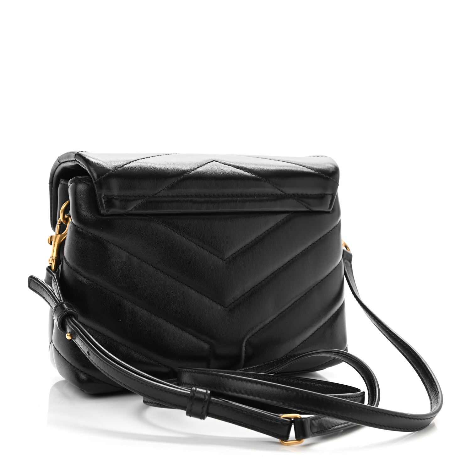 Saint Laurent Calfskin Y Quilted Monogram Toy Loulou Crossbody Bag Black 3 of 12