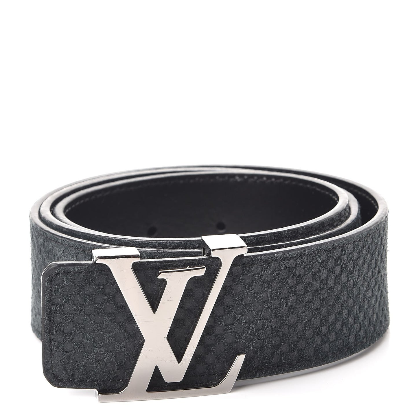 Suede Calfskin Mini Damier 40mm LV Initiales Belt 90 36 Black