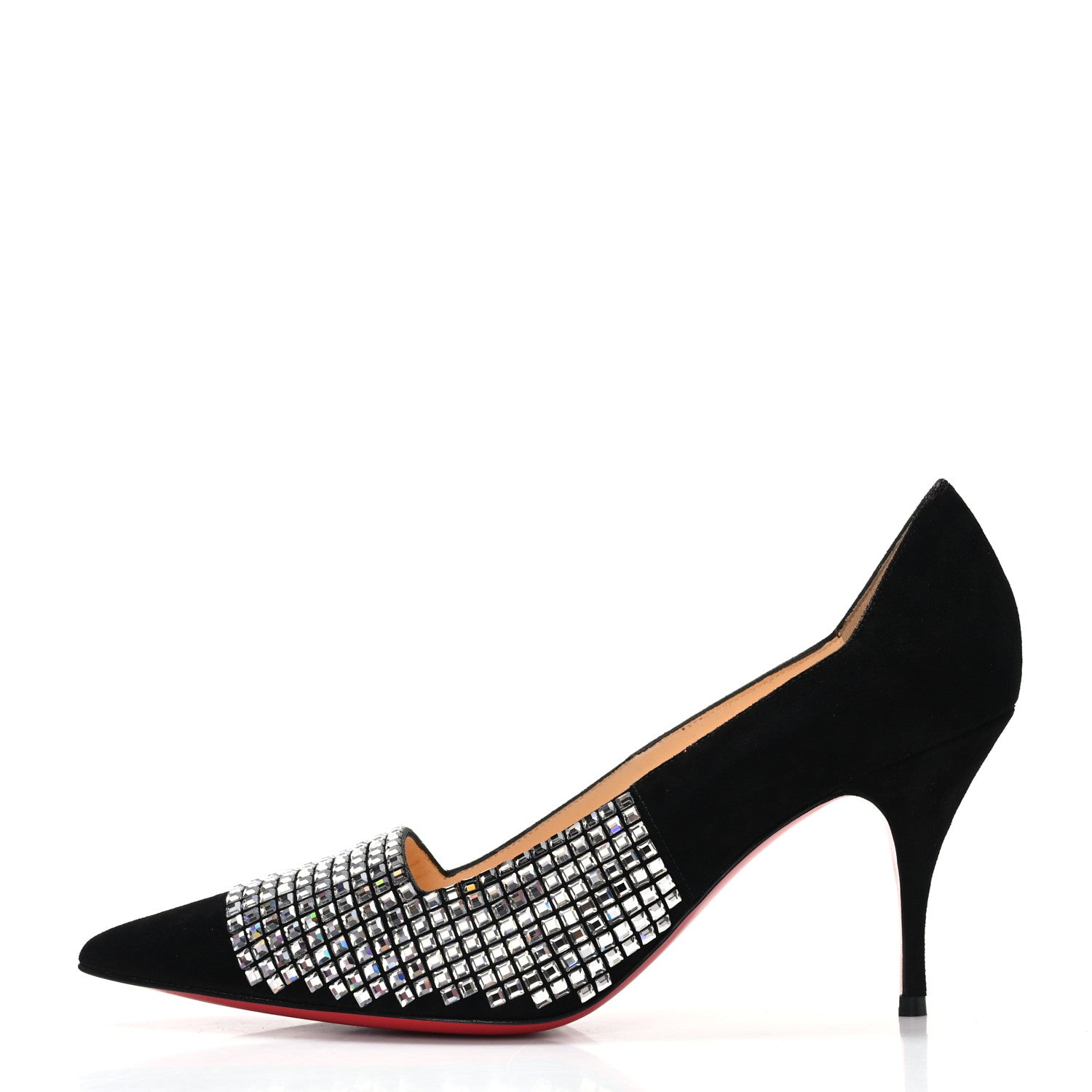 Christian Louboutin Suede Championne Strass 80 Pumps 36 Black 1 of 7