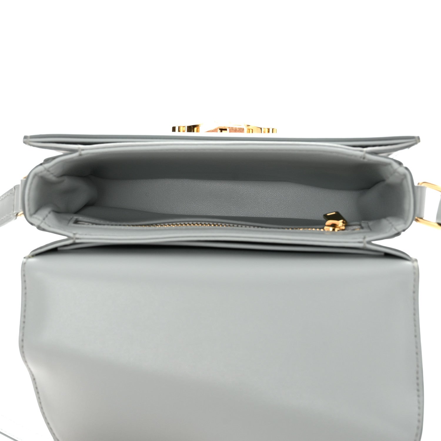 Celine Shiny Calfskin Besace Clea Triomphe Blue Gray 5 of 10