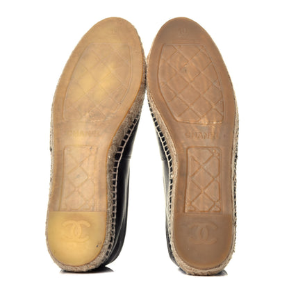 Chanel Lambskin CC Espadrilles 40 Black 5 of 9