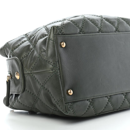 Chanel Calfskin Quilted Retro Chain Tote Green 7 of 10