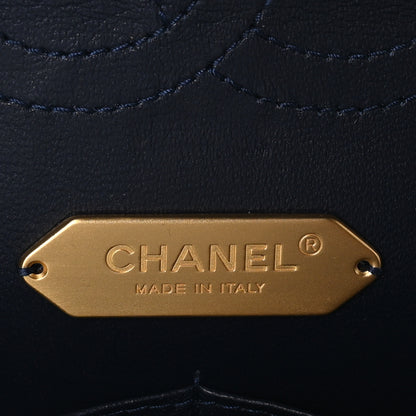 Chanel Tweed Sequin Timeless Classic Chained Double Flap Navy Blue 6 of 11
