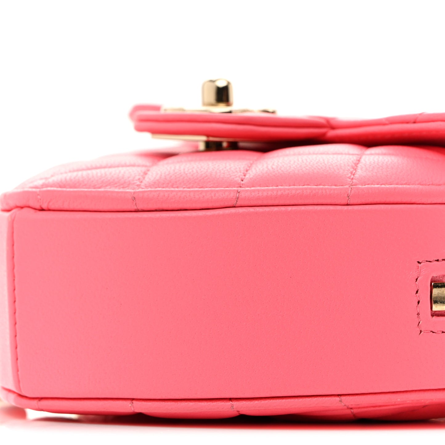 Lambskin Quilted CC In Love Heart Clutch With Chain Pink