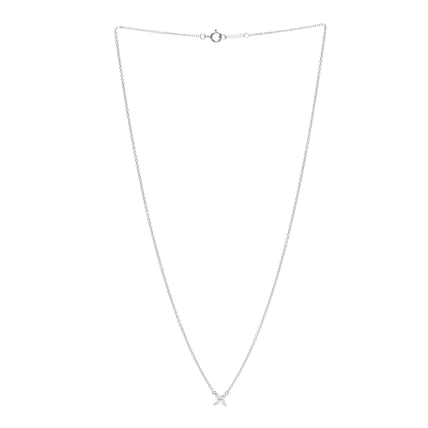 Tiffany Platinum Diamond Mini Victoria Necklace 3 of 5
