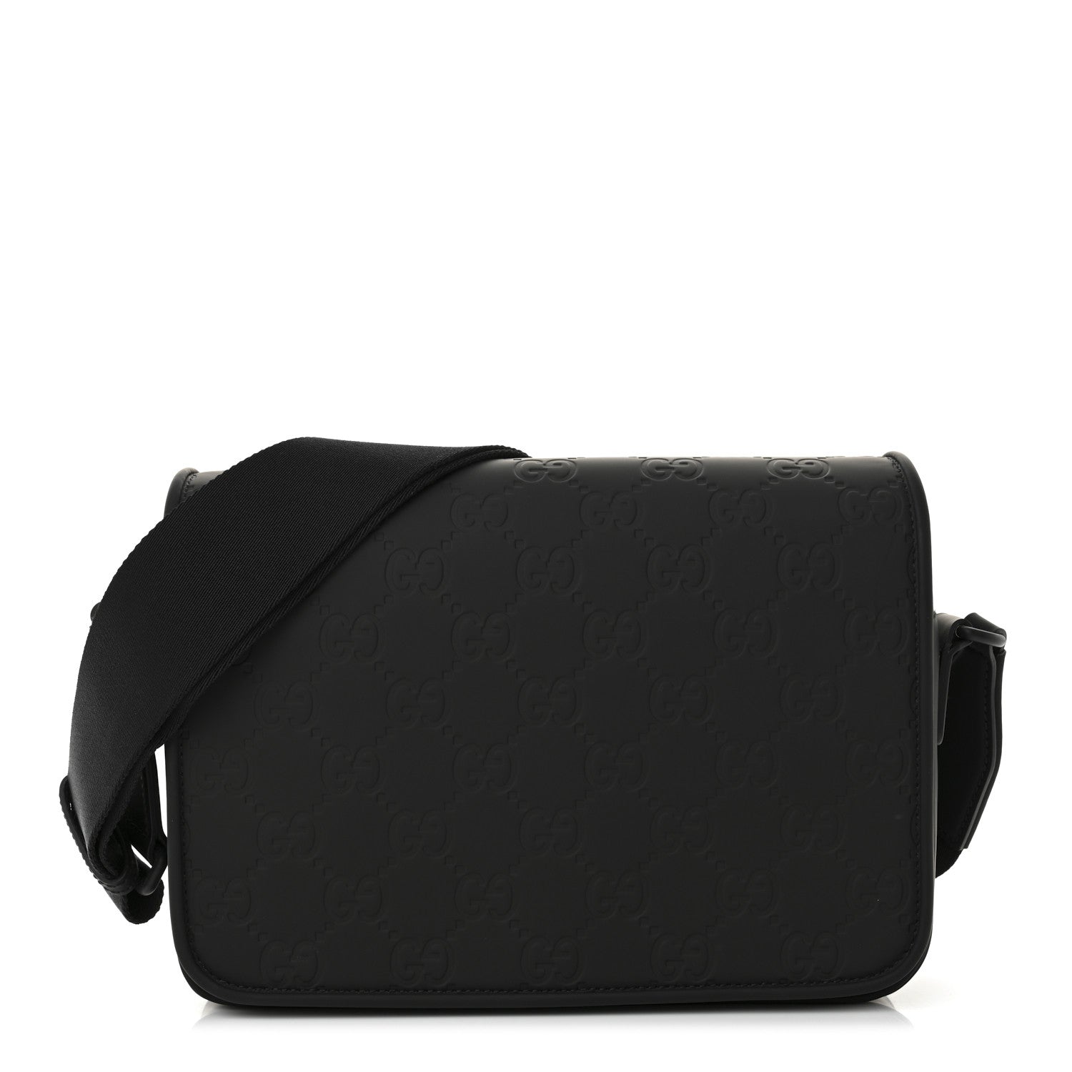 Gucci Rubber Effect Calfskin GG Medium Messenger Bag Black 1 of 10