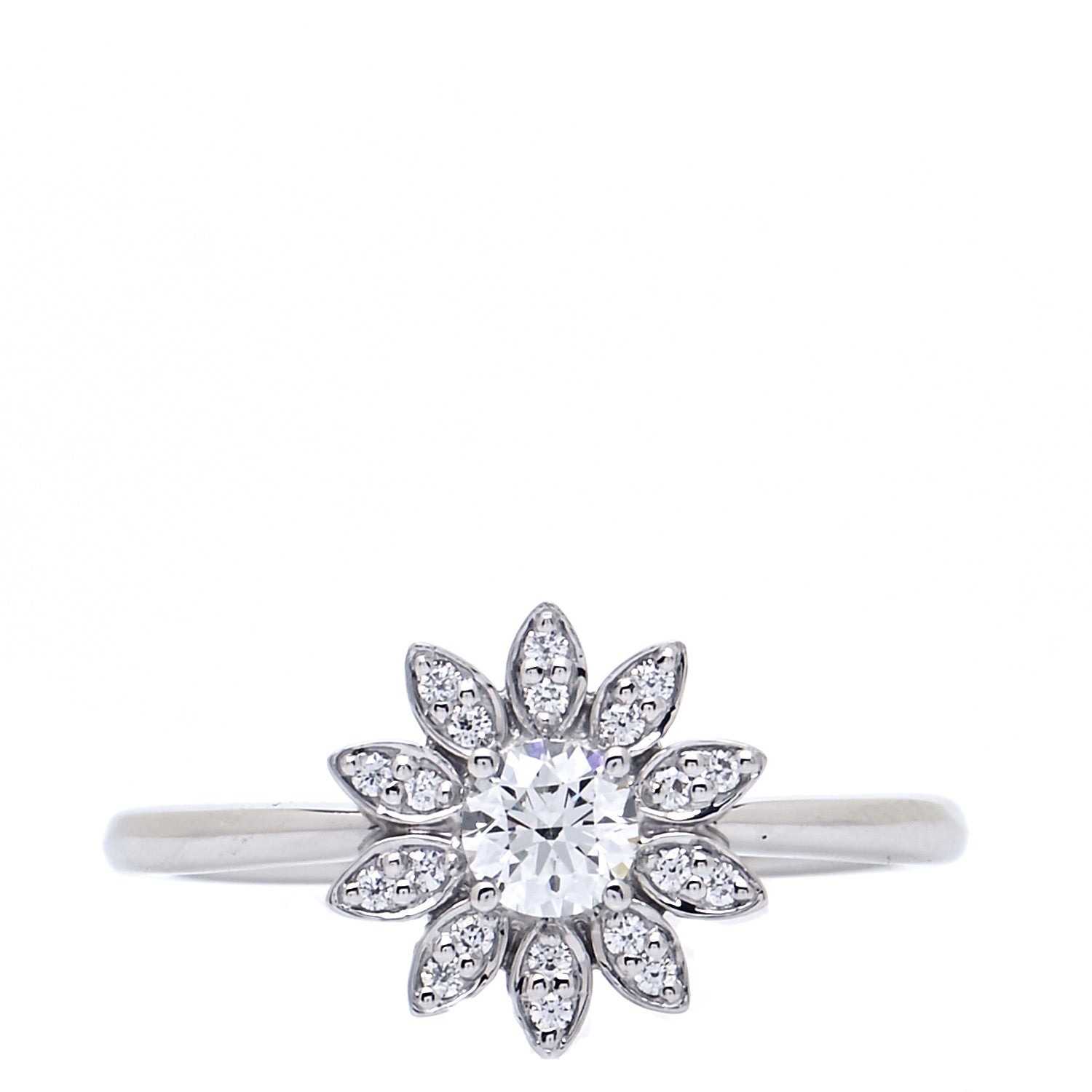 Tiffany Platinum Diamond Enchant Garden Flower Ring 48 4.5 1 of 7