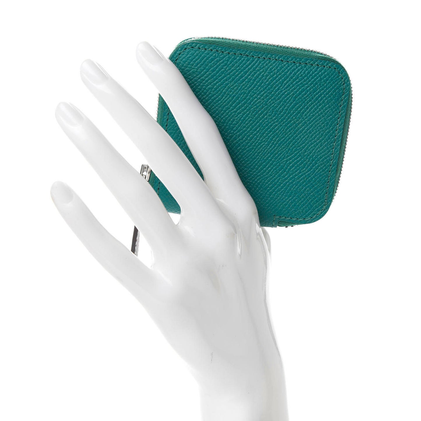 Epsom Silk'in Coin Purse Bleu Paon