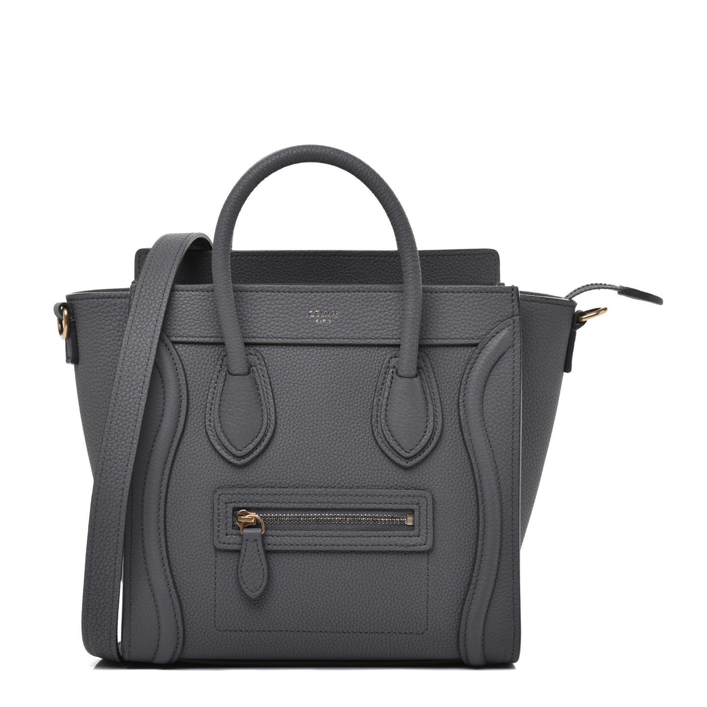 Baby Drummed Calfskin Nano Luggage Kohl