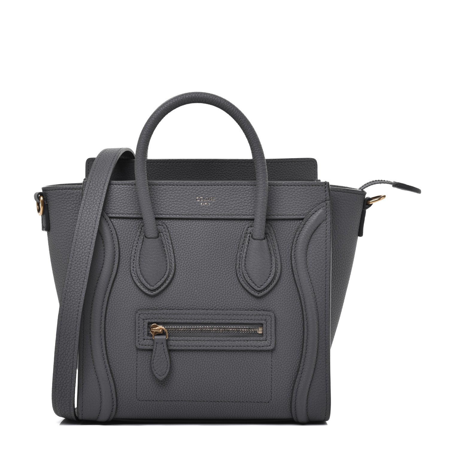 Celine Baby Drummed Calfskin Nano Luggage Kohl 1 of 9