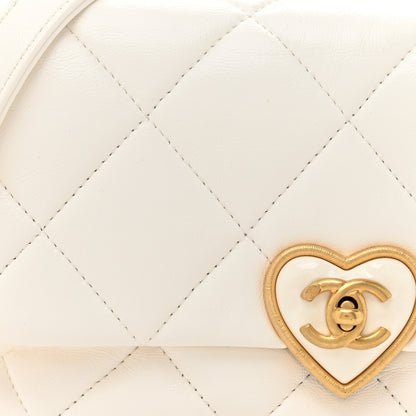 Chanel Lambskin Plexiglass Quilted Coco Love Flap White 8 of 12