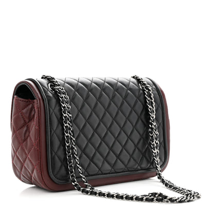 Chanel Lambskin Quilted Classic Twist Flap Bag Black Bordeaux Black Bordeaux 3 of 11