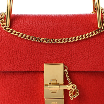 Chloe Grained Lambskin Drew Shoulder Bag Plaid Red 6 of 9