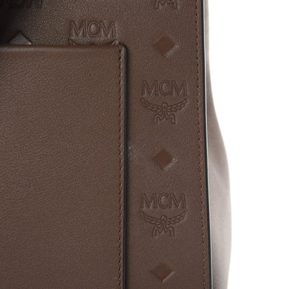 MCM Calfskin Ottomar Monogram Medium Essential Tote Chestnut 12 of 13