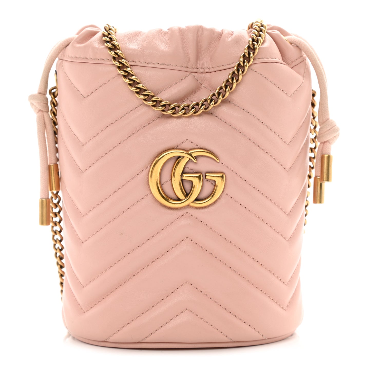 Calfskin Matelasse Mini GG Marmont 2.0 Bucket Bag Perfect Pink