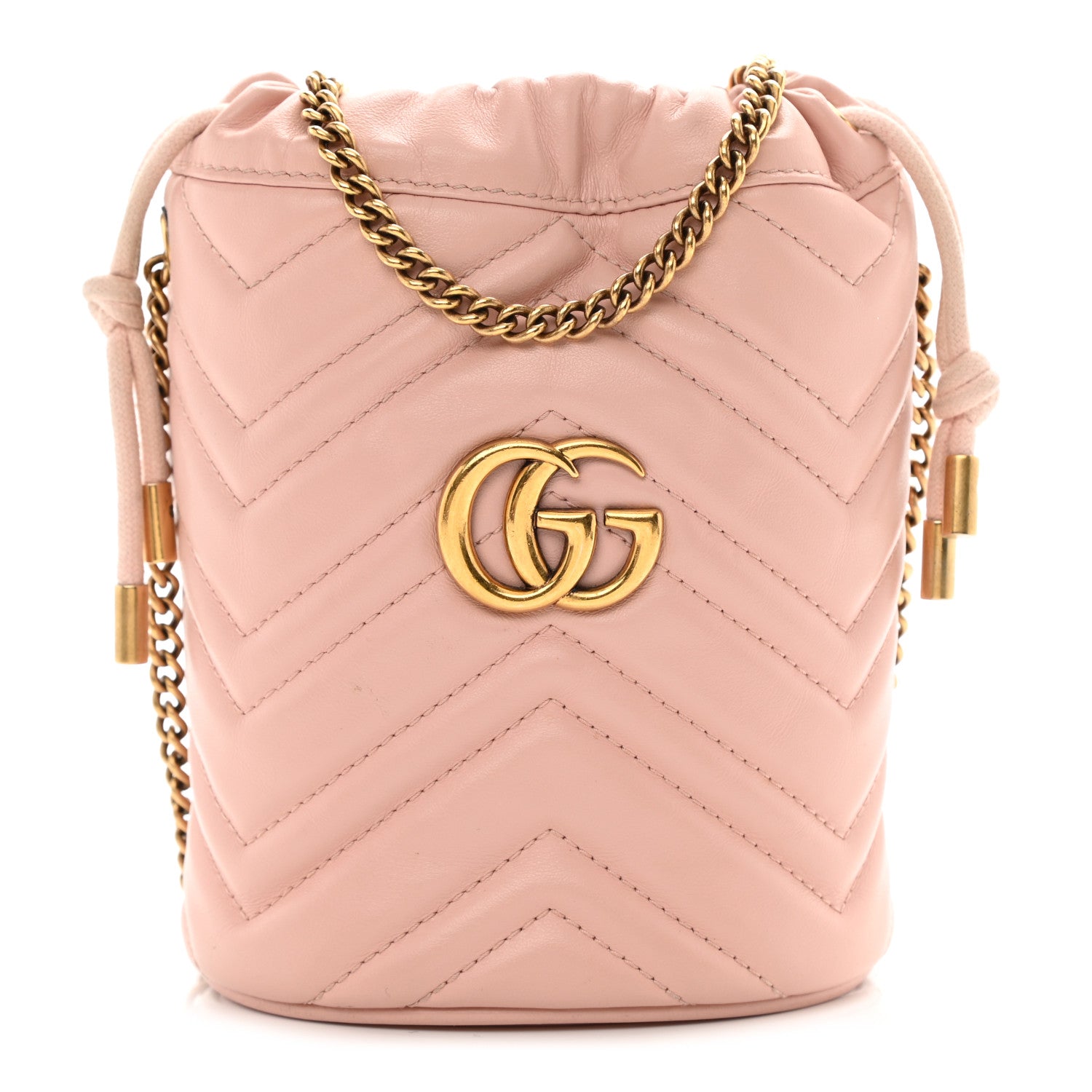 Gucci Calfskin Matelasse Mini GG Marmont 2.0 Bucket Bag Perfect Pink 1 of 8