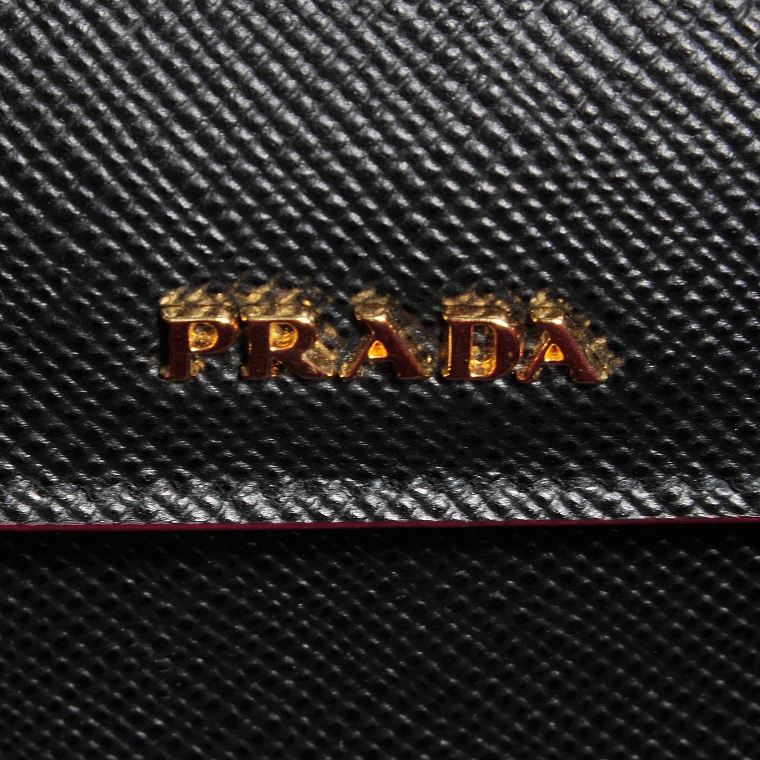 Prada Saffiano Cuir Double Handle Tote Black Ciliegia 7 of 10