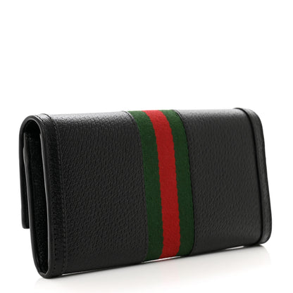 Gucci Calfskin Web Ophidia Continental Wallet Black 3 of 7
